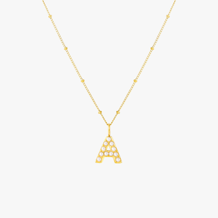 Pearl Initial Necklace