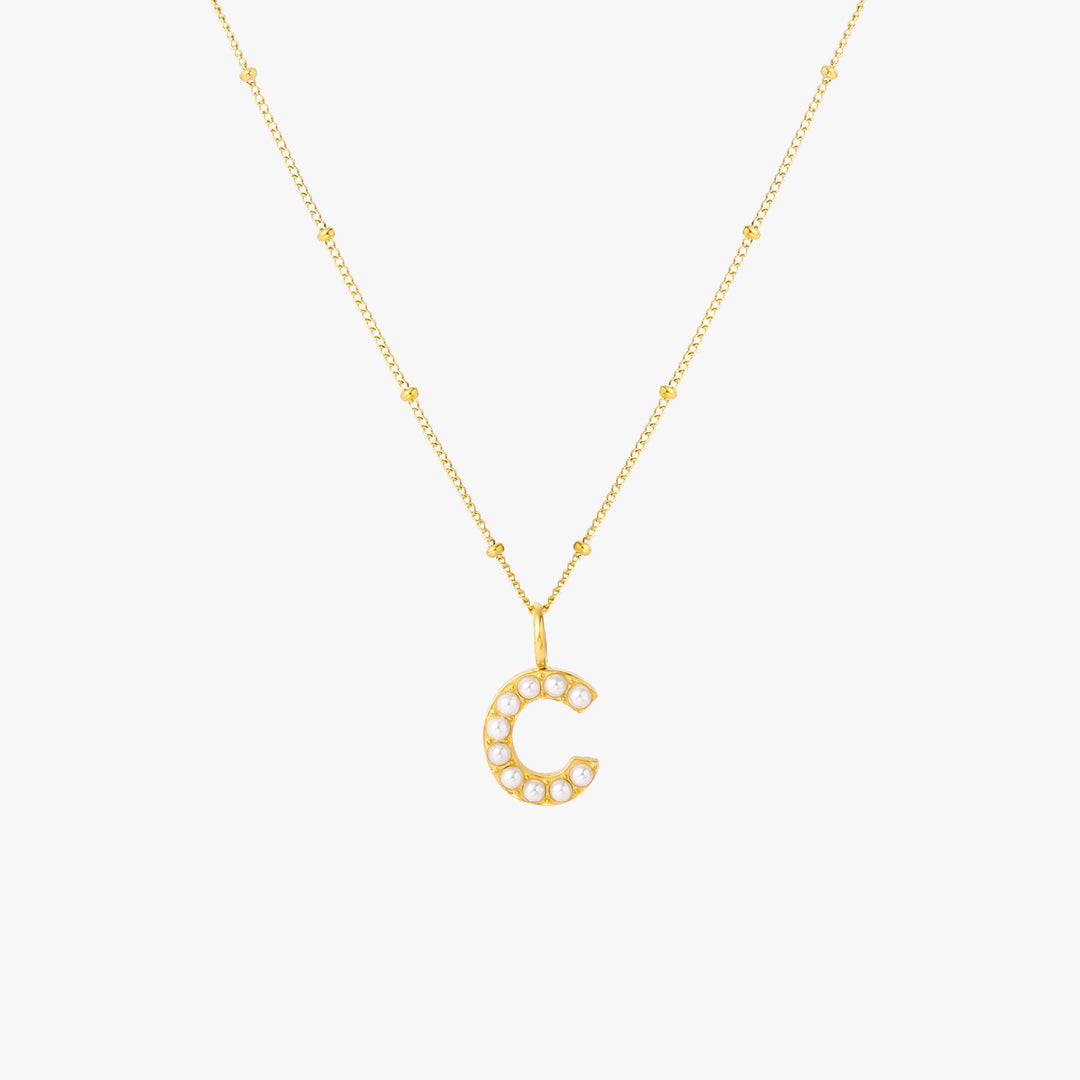 Pearl Initial Necklace