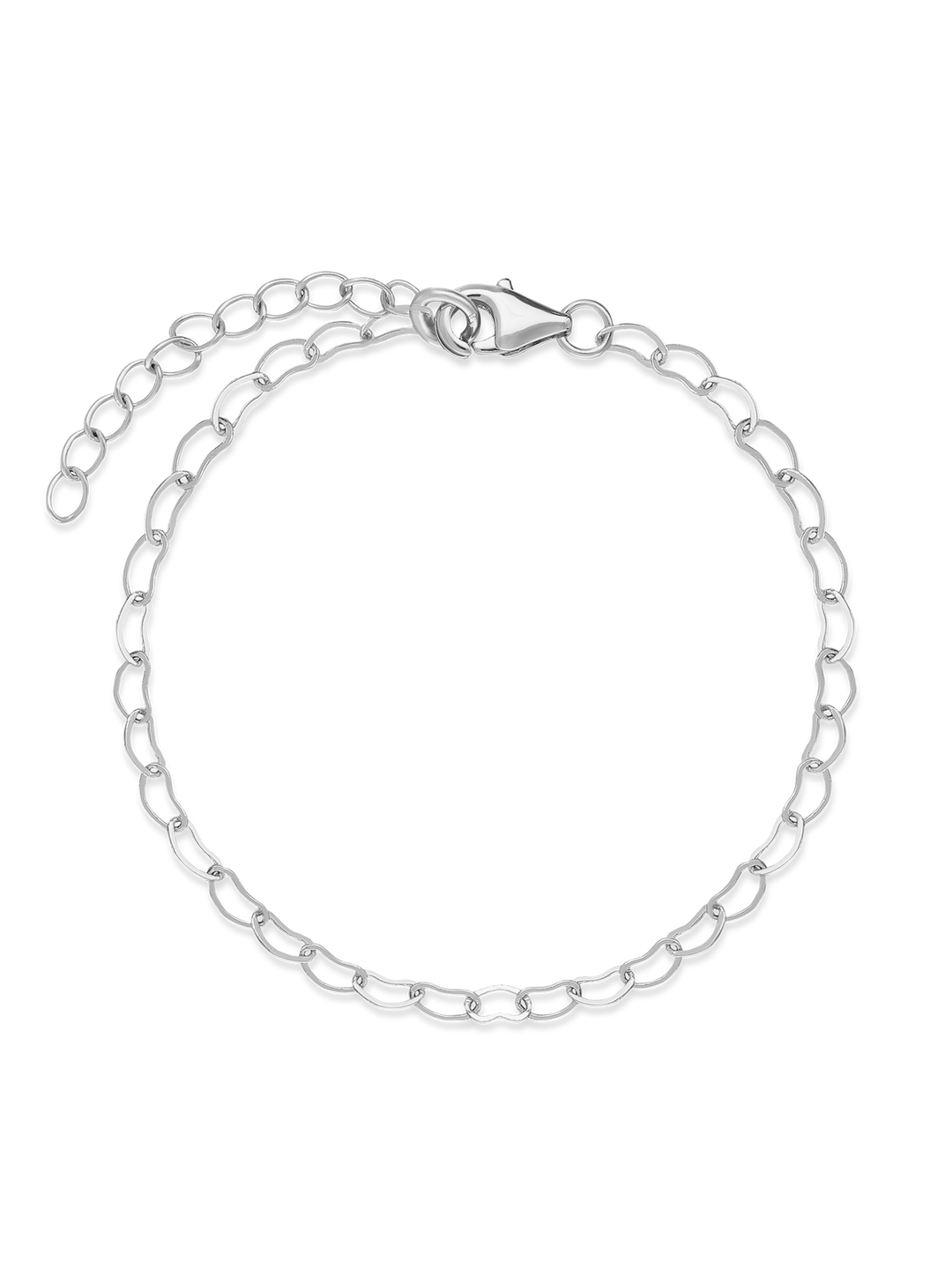 Pulseira delicada em prata 925 coração