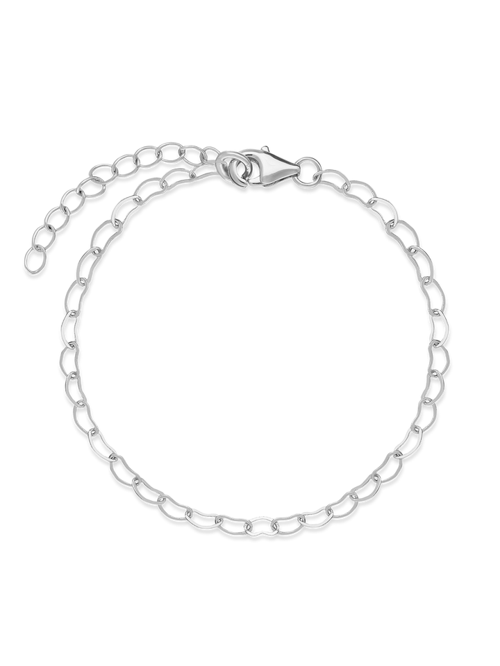Pulseira delicada em prata 925 coração