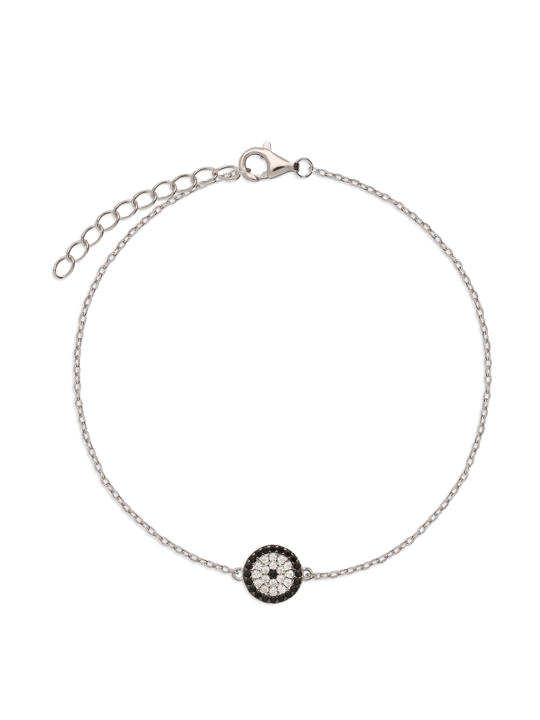 Pulseira delicada em prata 925 com zircónia e ónix