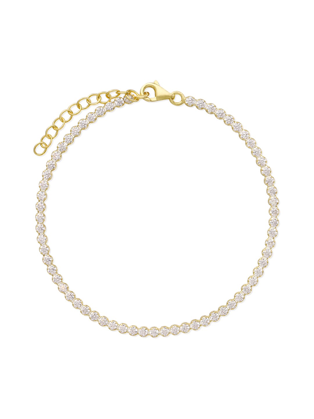 Pulseira de tenis banhada a ouro com zircónias