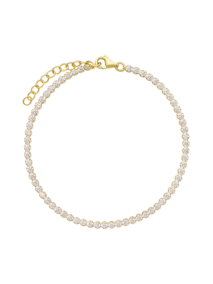 Pulseira de tenis banhada a ouro com zircónias