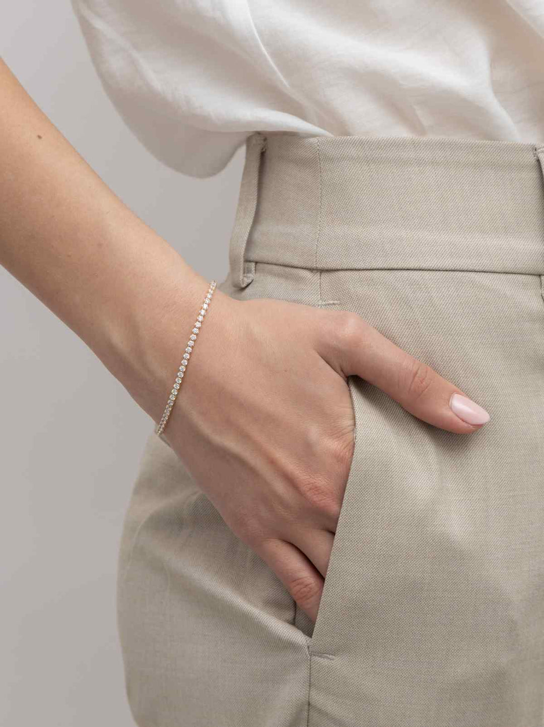 Pulseira de tenis banhada a ouro com zircónias