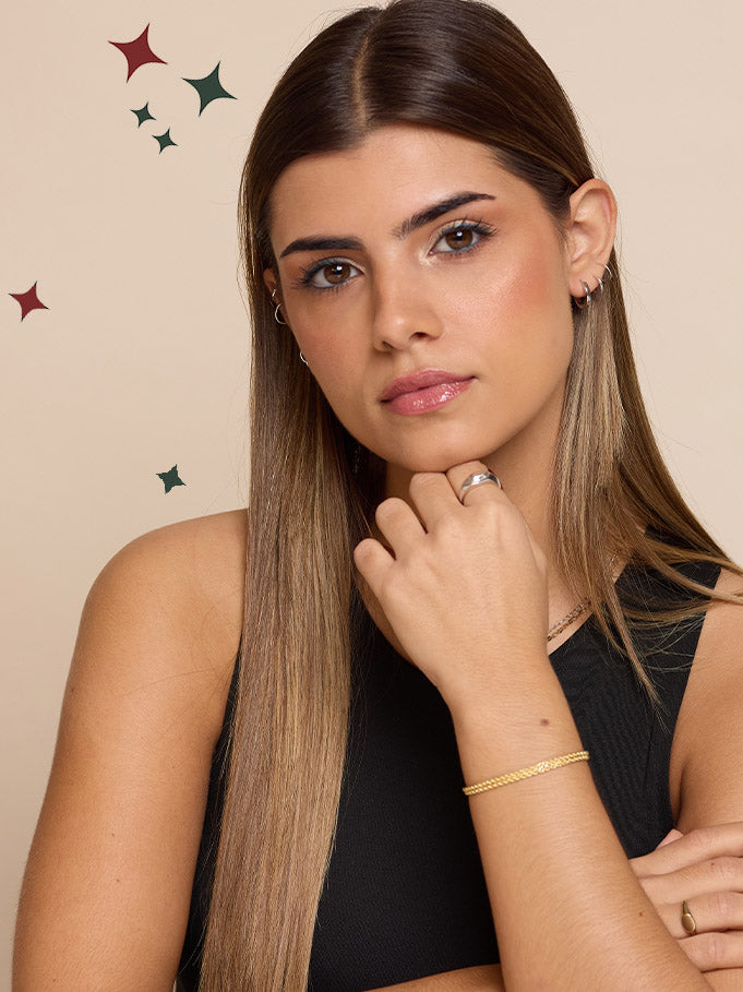 Pulseira de corrente torcida banhada a ouro