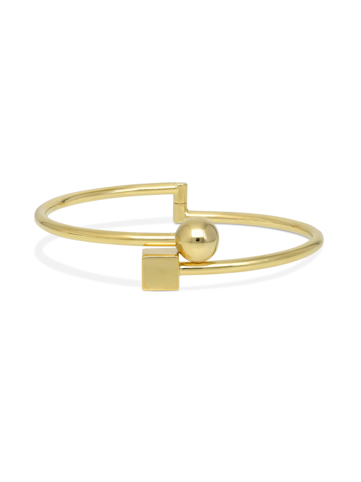 Pulseira rígida banhada a ouro