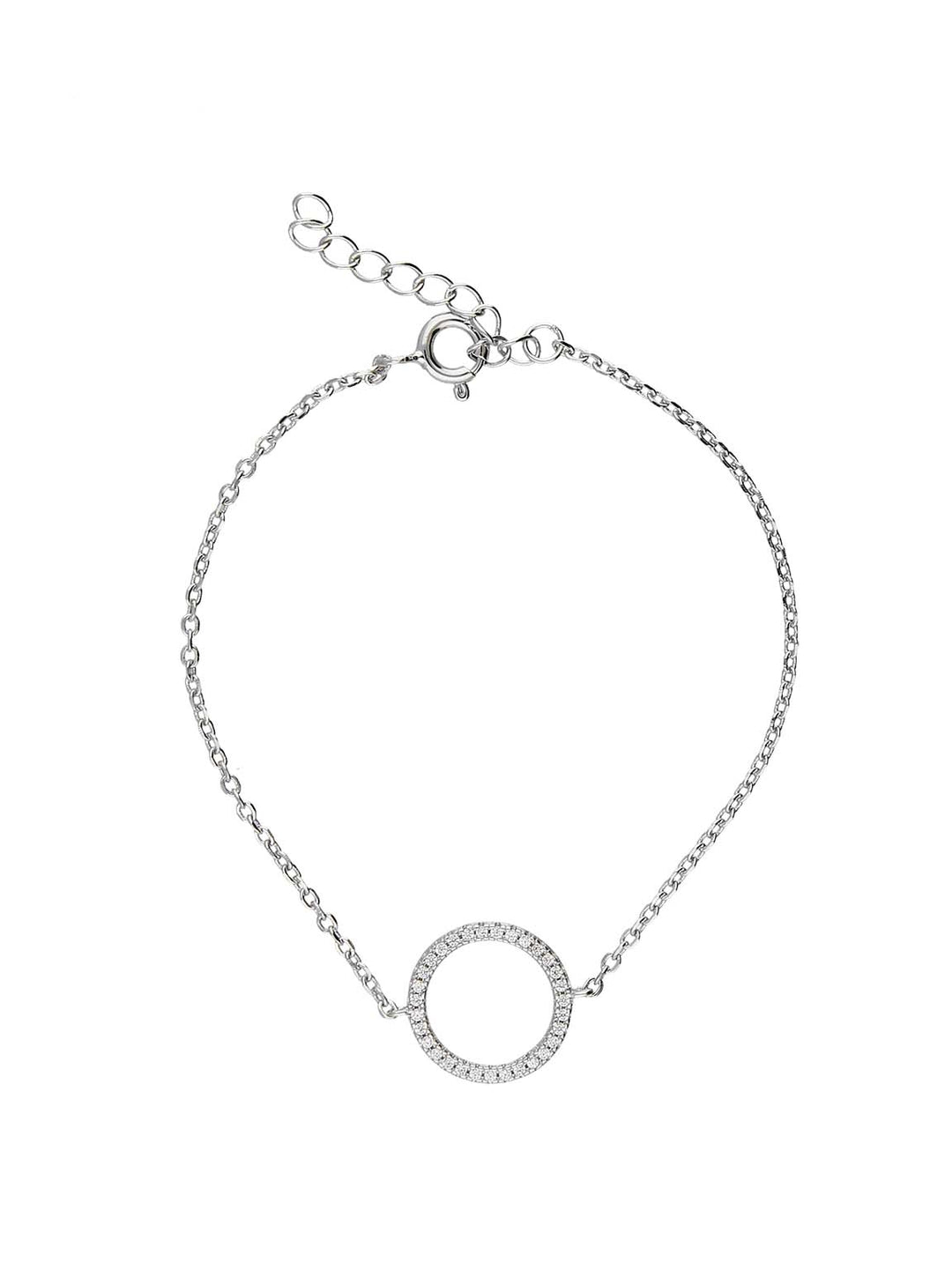Pulseira círculo em prata 925 com zircónias