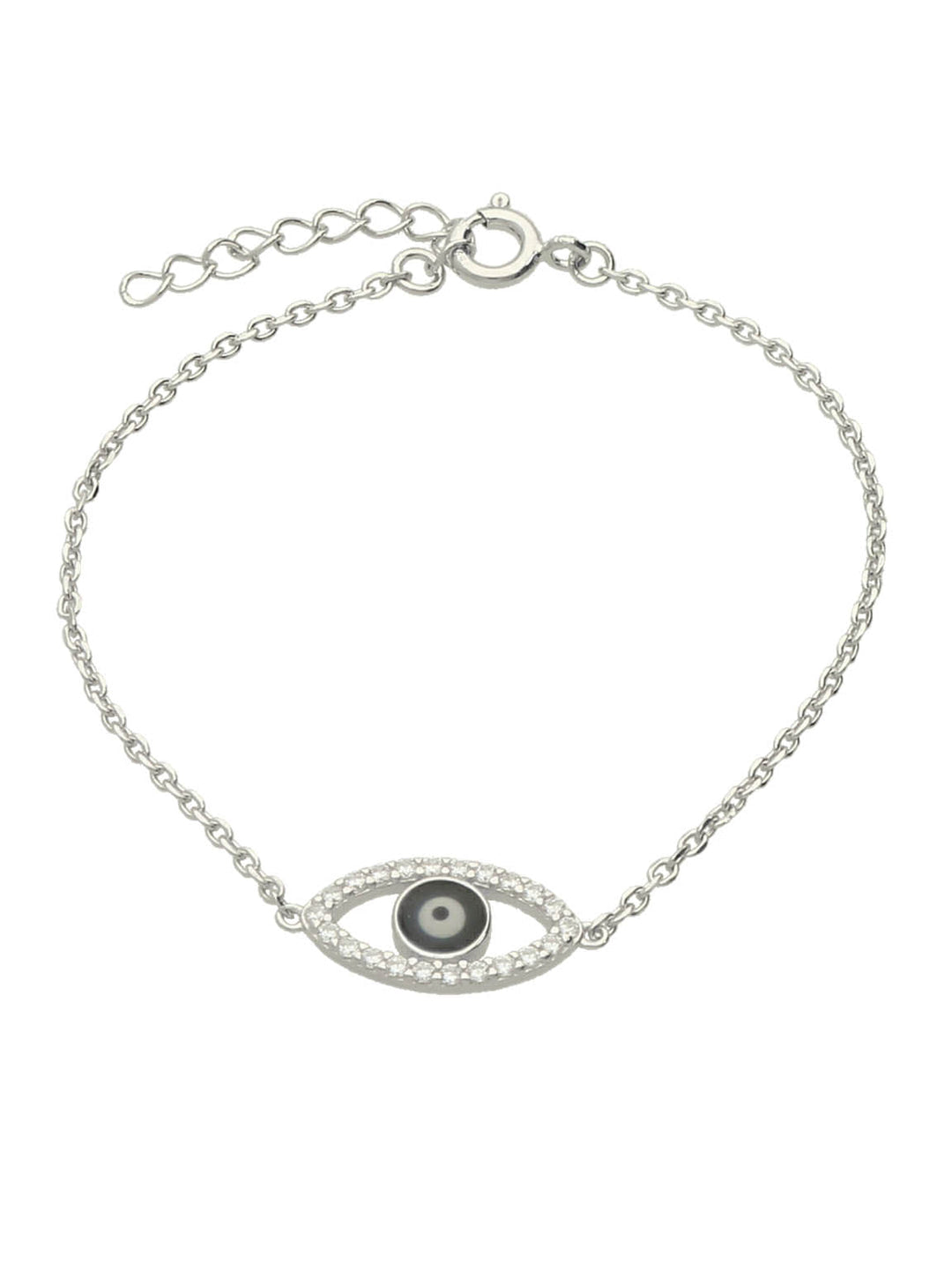 Pulseira delicada em prata 925 com zircônia e esmalte