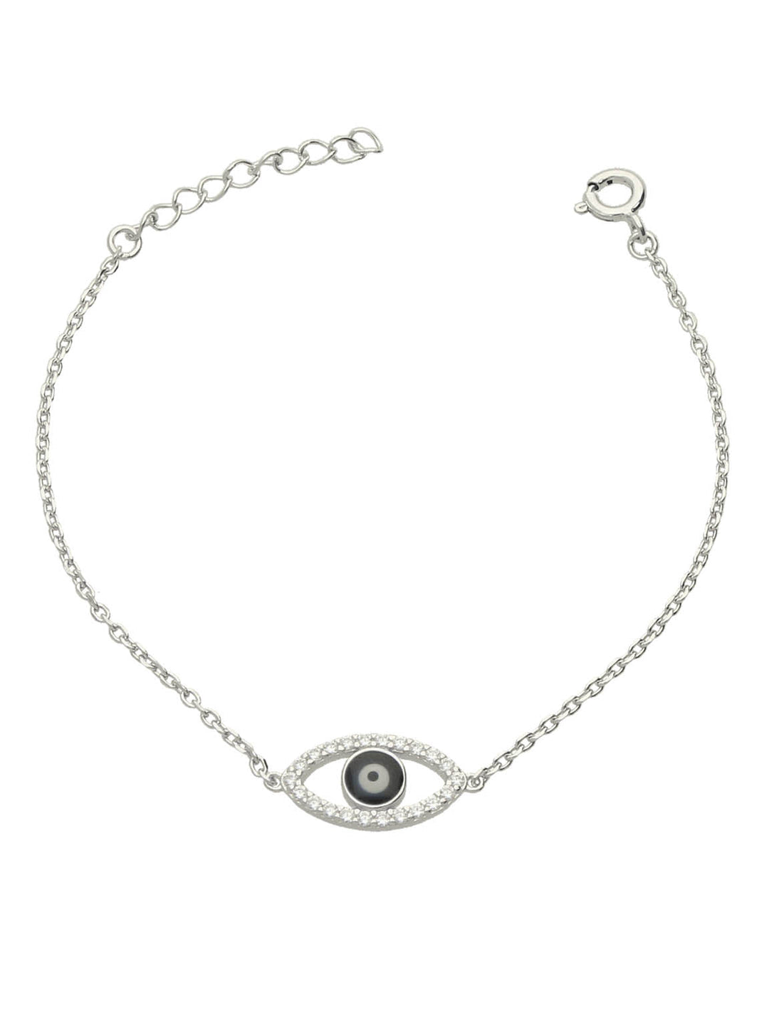 Pulseira delicada em prata 925 com zircônia e esmalte