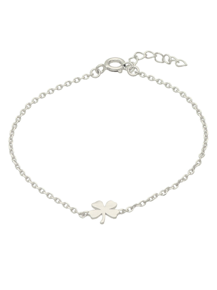 Pulseira em prata 925 com trevo de 4 folhas