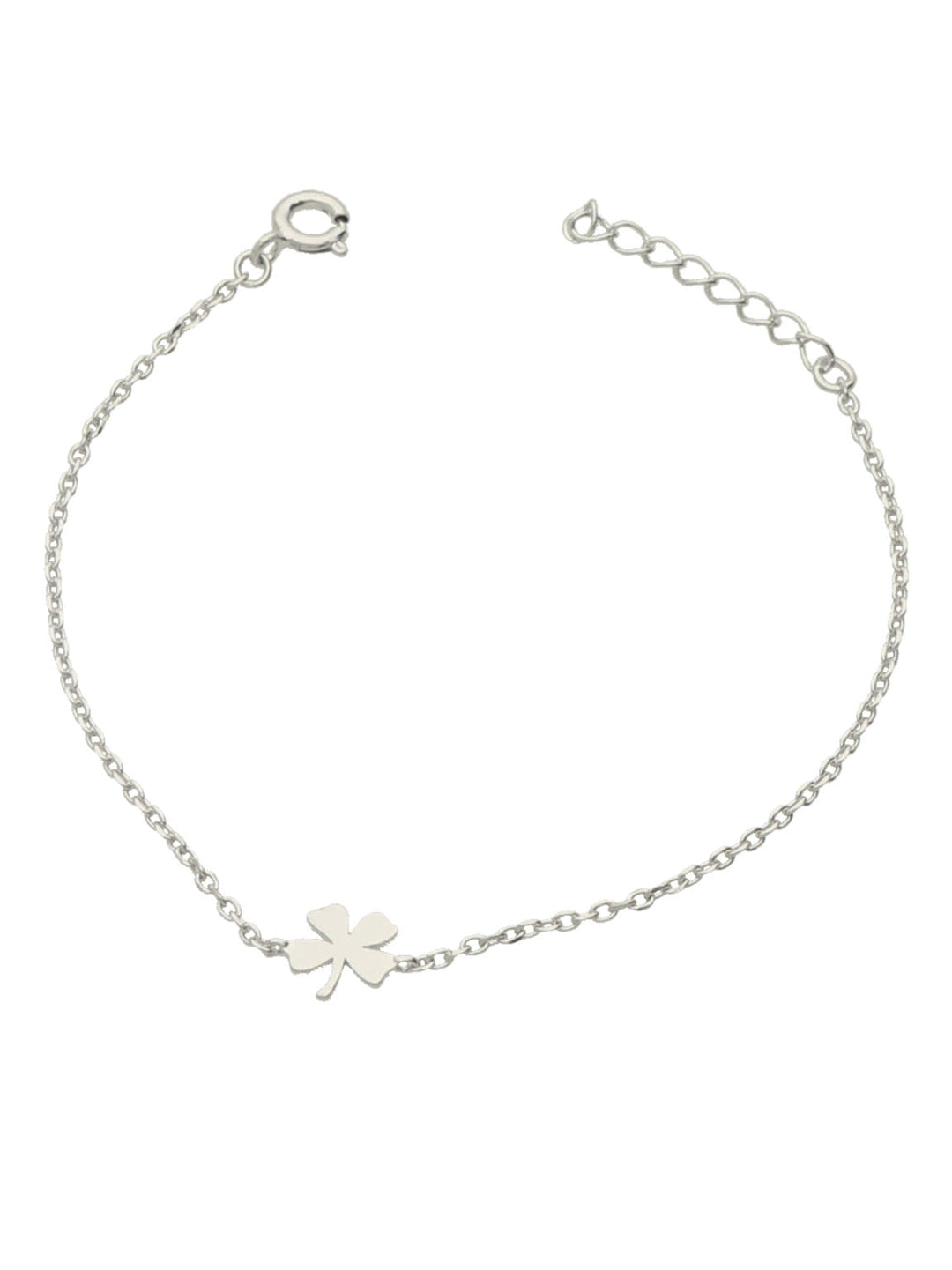 Pulseira em prata 925 com trevo de 4 folhas