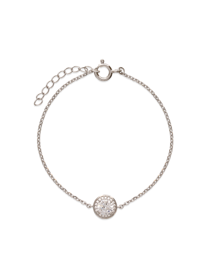 Pulseira delicada em prata 925 com zircónia