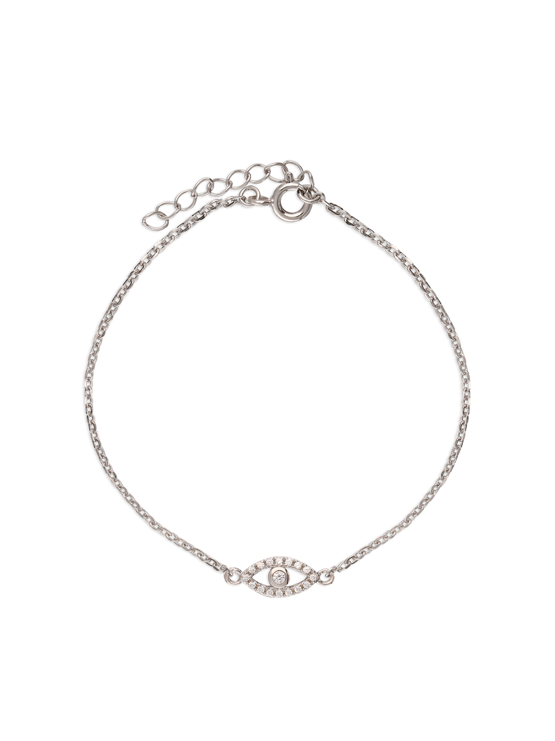 Pulseira delicada em prata 925 com zircónia e olho