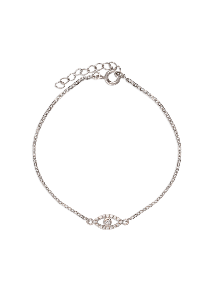 Pulseira delicada em prata 925 com zircónia e olho