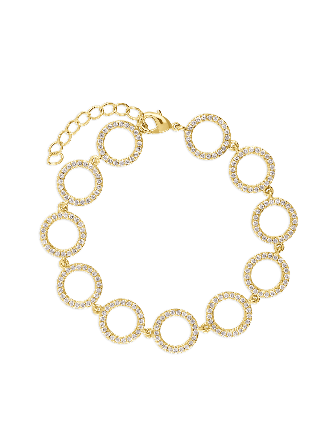 Pulseira banhada a ouro com zircónias