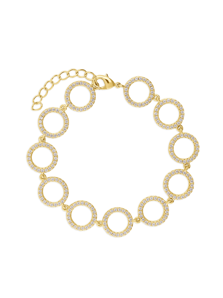Pulseira banhada a ouro com zircónias