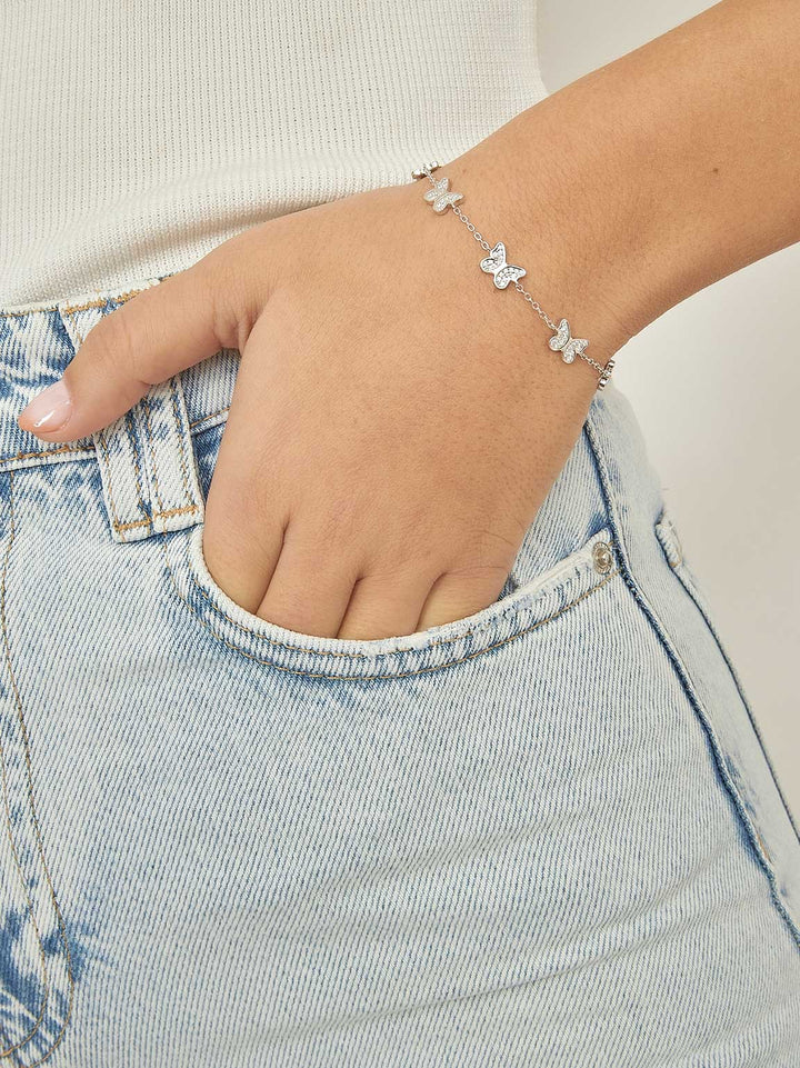 Pulseira delicada em prata 925 com zircónia