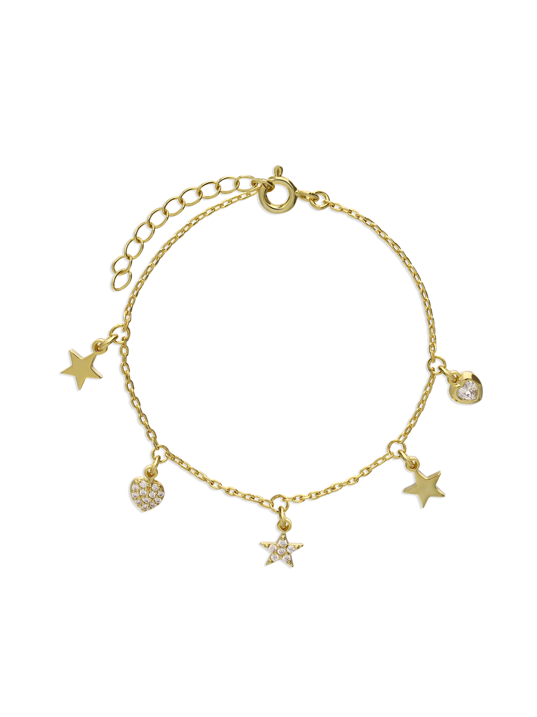 Pulseira delicada banhada a ouro com vidro cristal