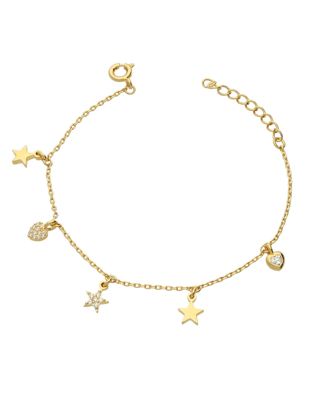 Pulseira delicada banhada a ouro com vidro cristal
