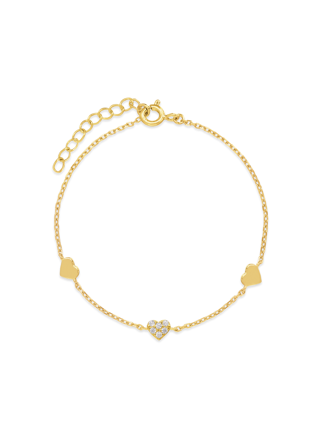 Pulseira delicada banhada a ouro com zircónia