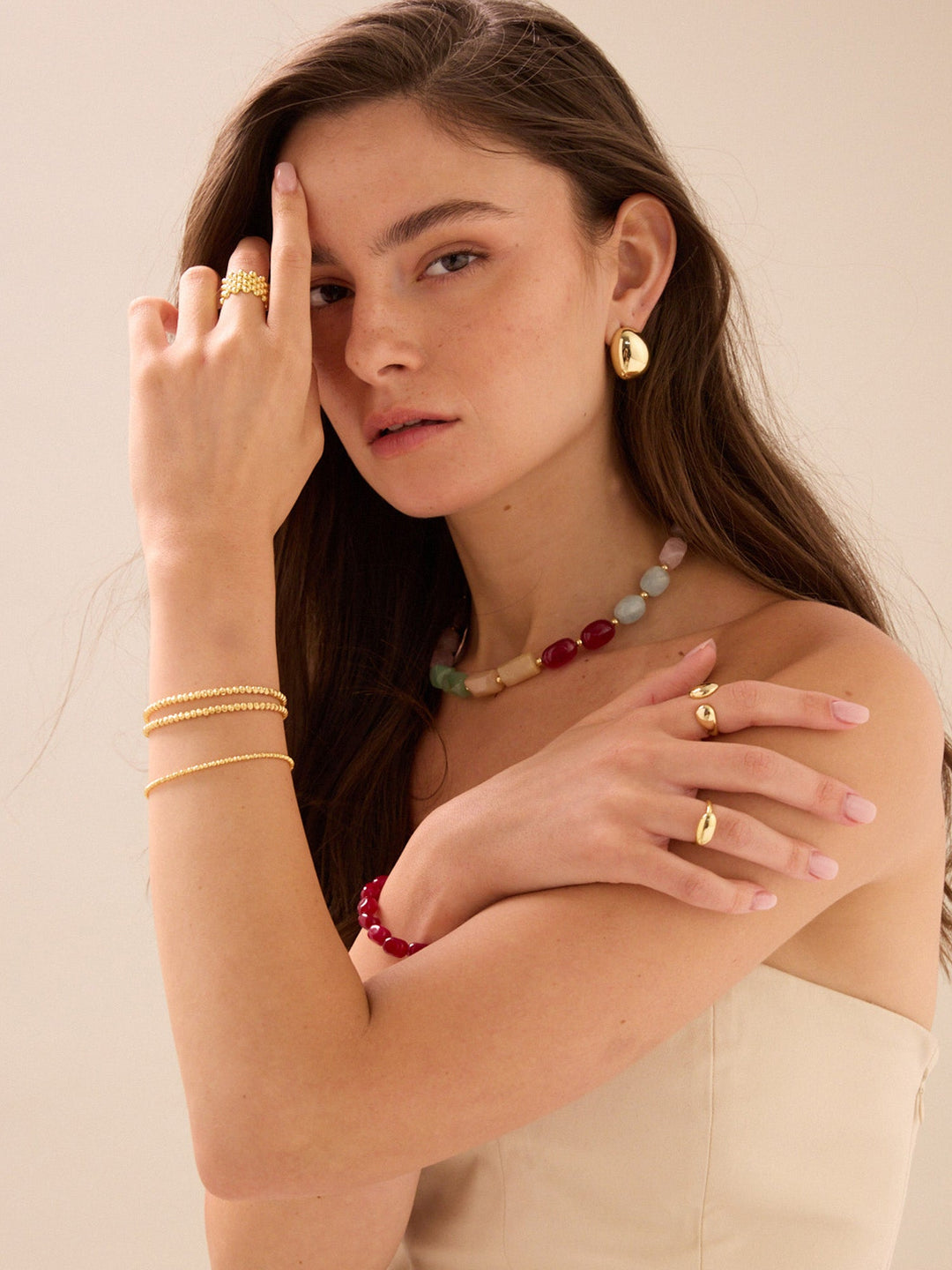 Pulseira delicada banhado a ouro