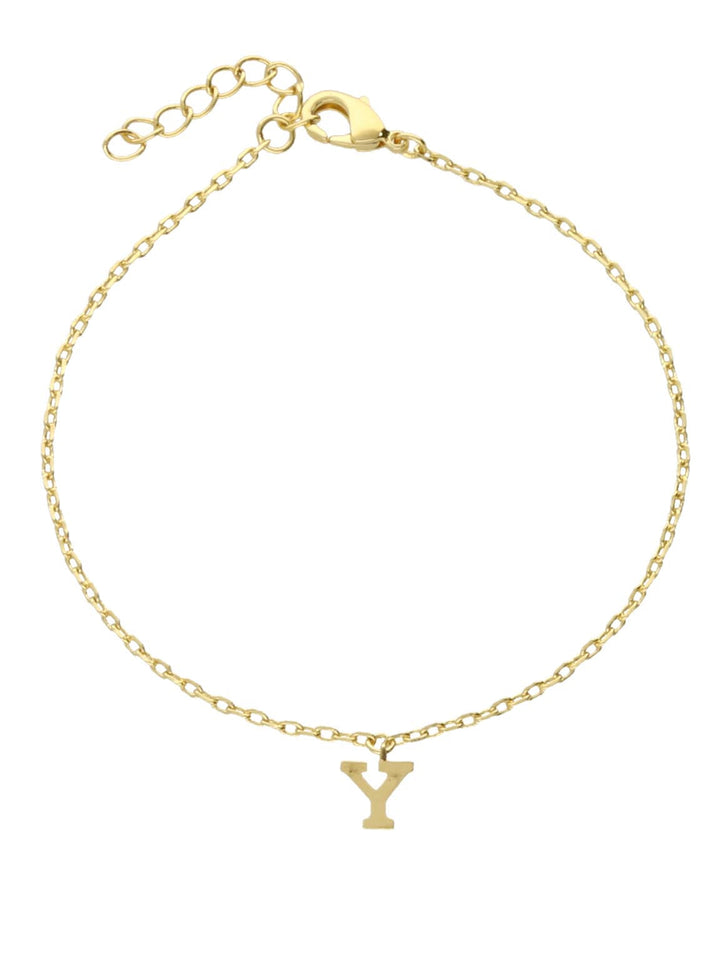 Pulseira delicada "Y" banhada a ouro