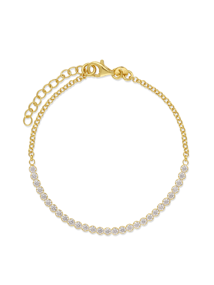 Pulseira em prata 925 banhada a ouro com zircónias