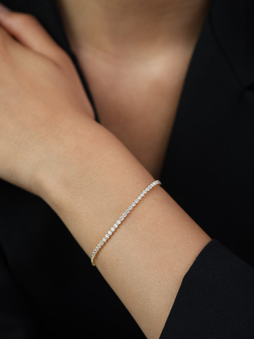 Pulseira em prata 925 banhada a ouro com zircónias