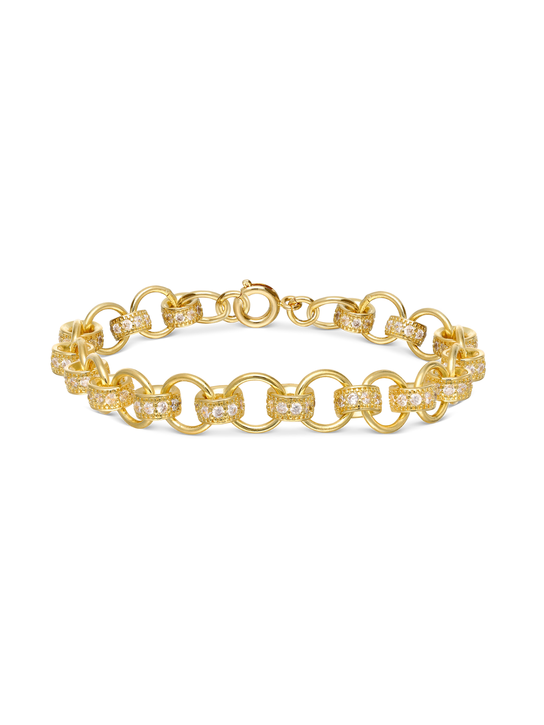 Pulseira banhada a ouro com zircónia