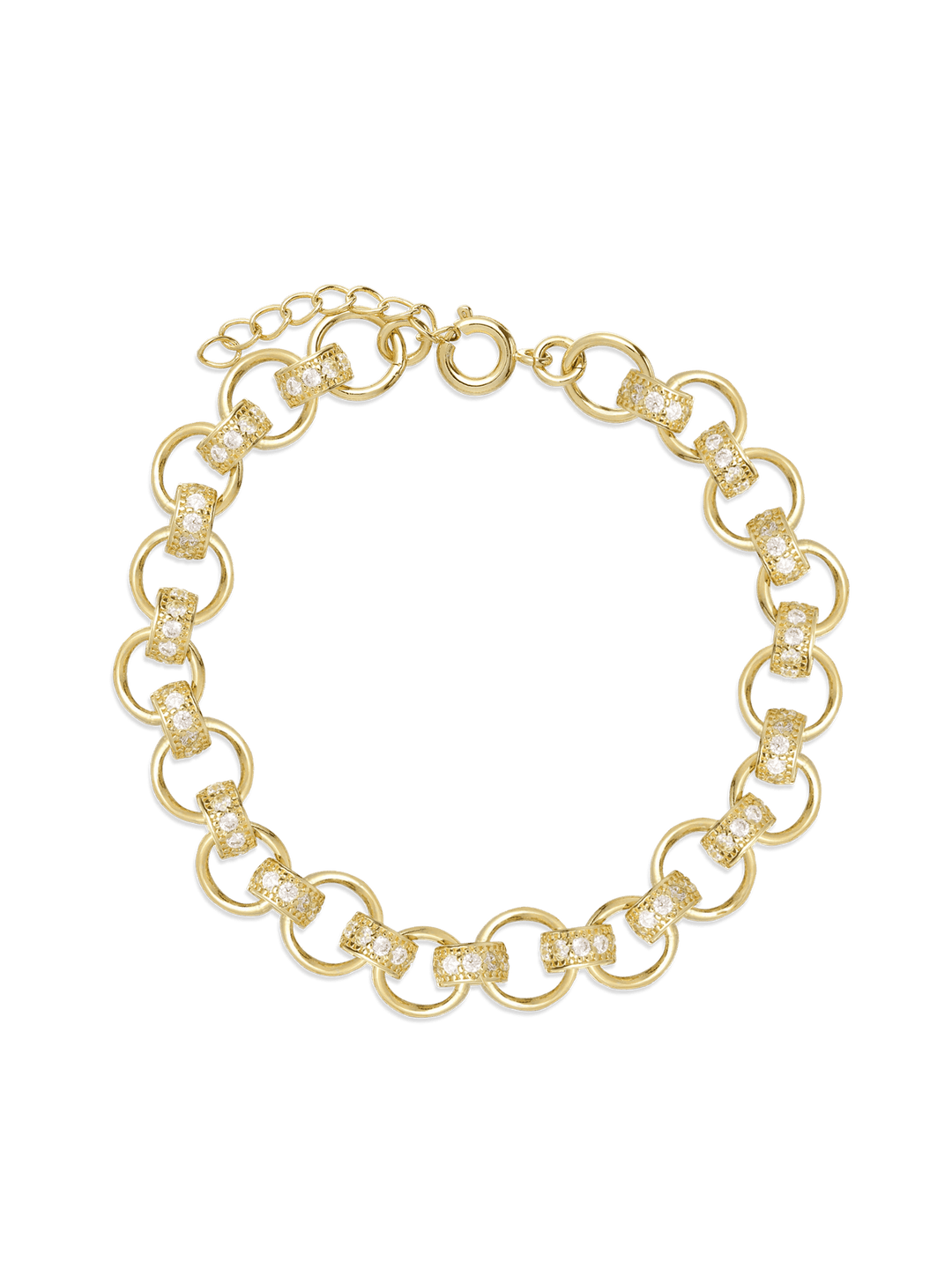 Pulseira banhada a ouro com zircónia