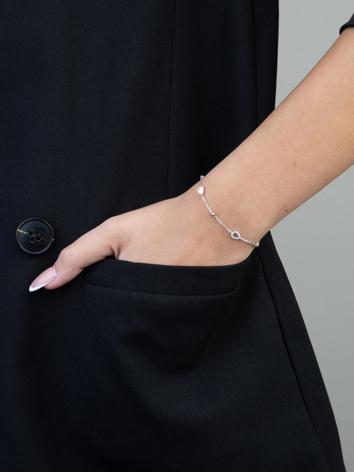 Pulseira delicada em prata 925 com zircónia