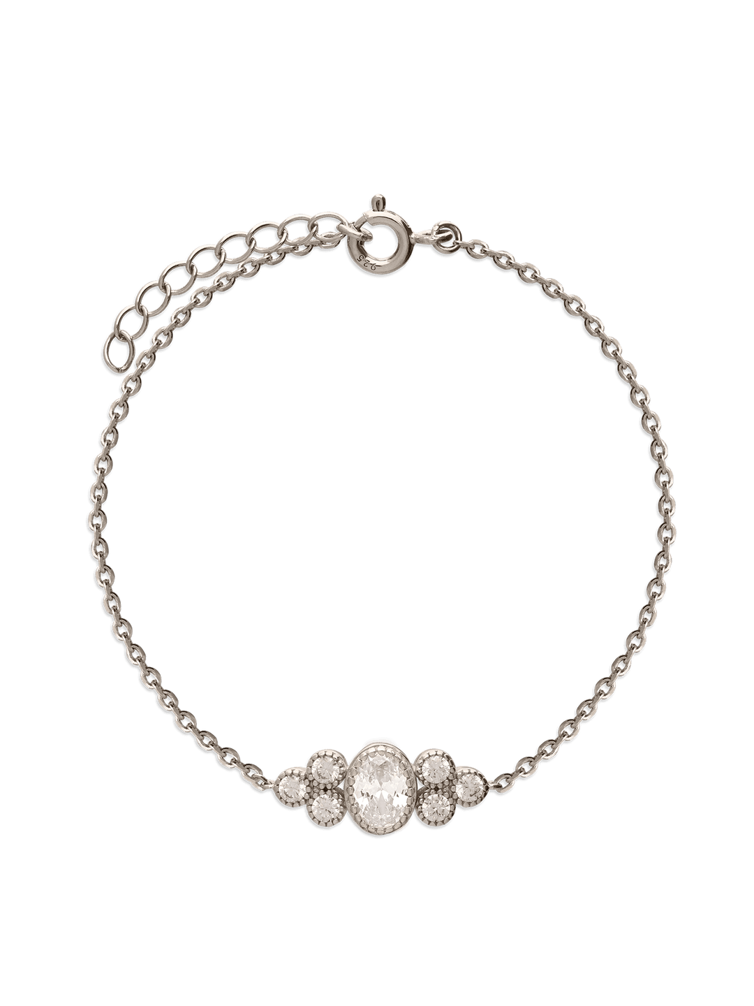 Pulseira delicada em prata 925 com zircórnia