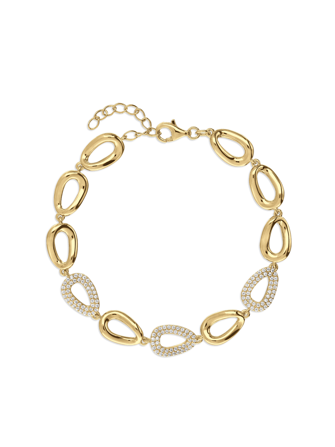 Pulseira temática banhada a ouro com zircónia