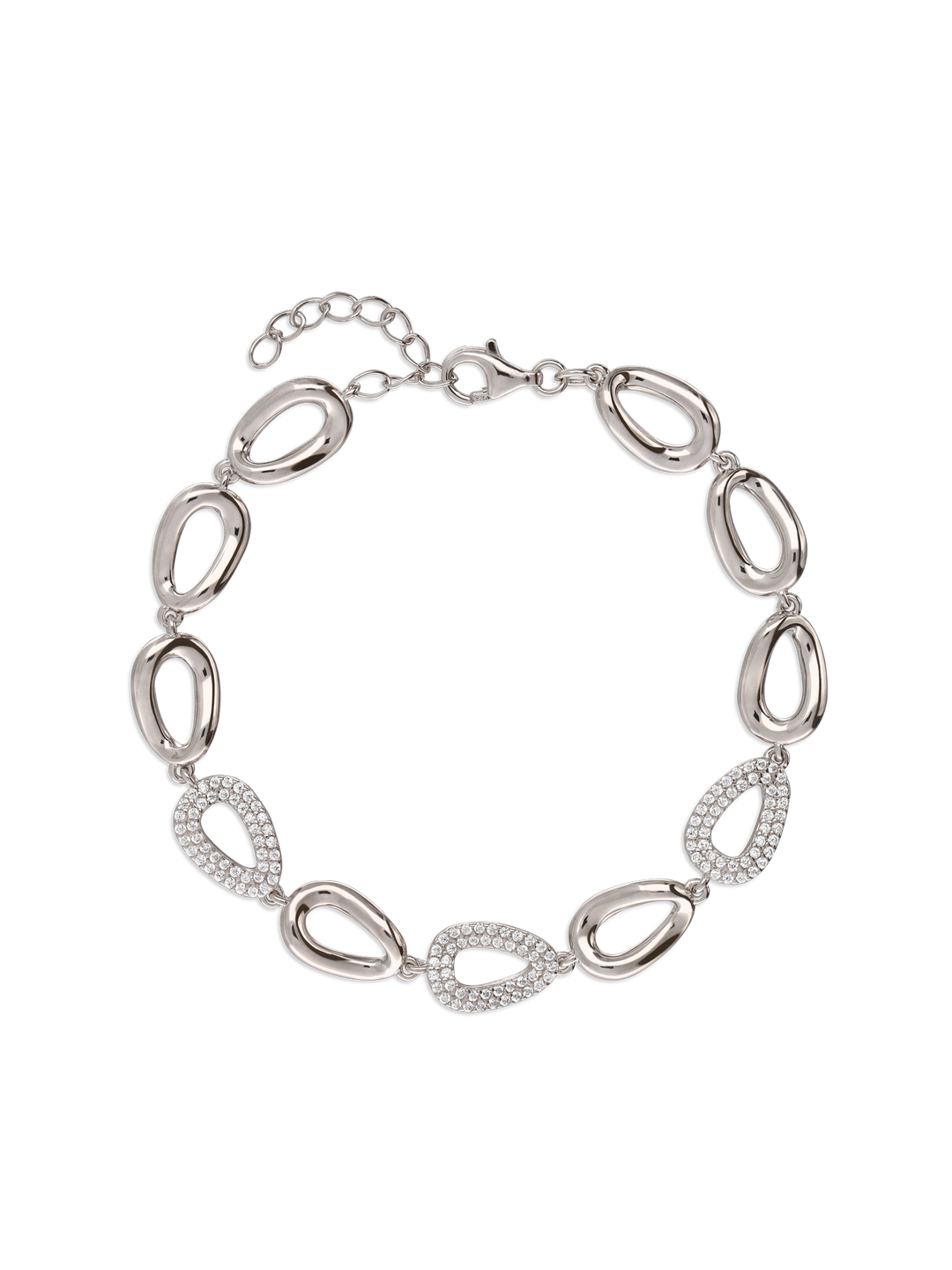 Pulseira em prata 925 com zircónia