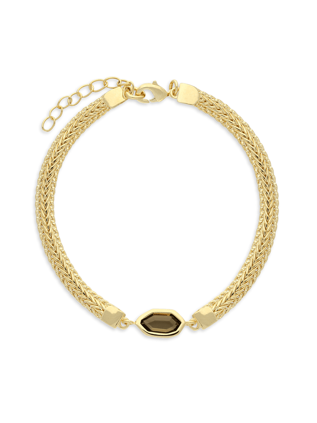 Pulseira delicada banhada a ouro com vidro cristal