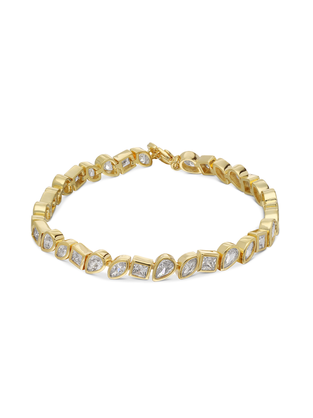 Pulseira de ténis banhada a ouro com zircónias
