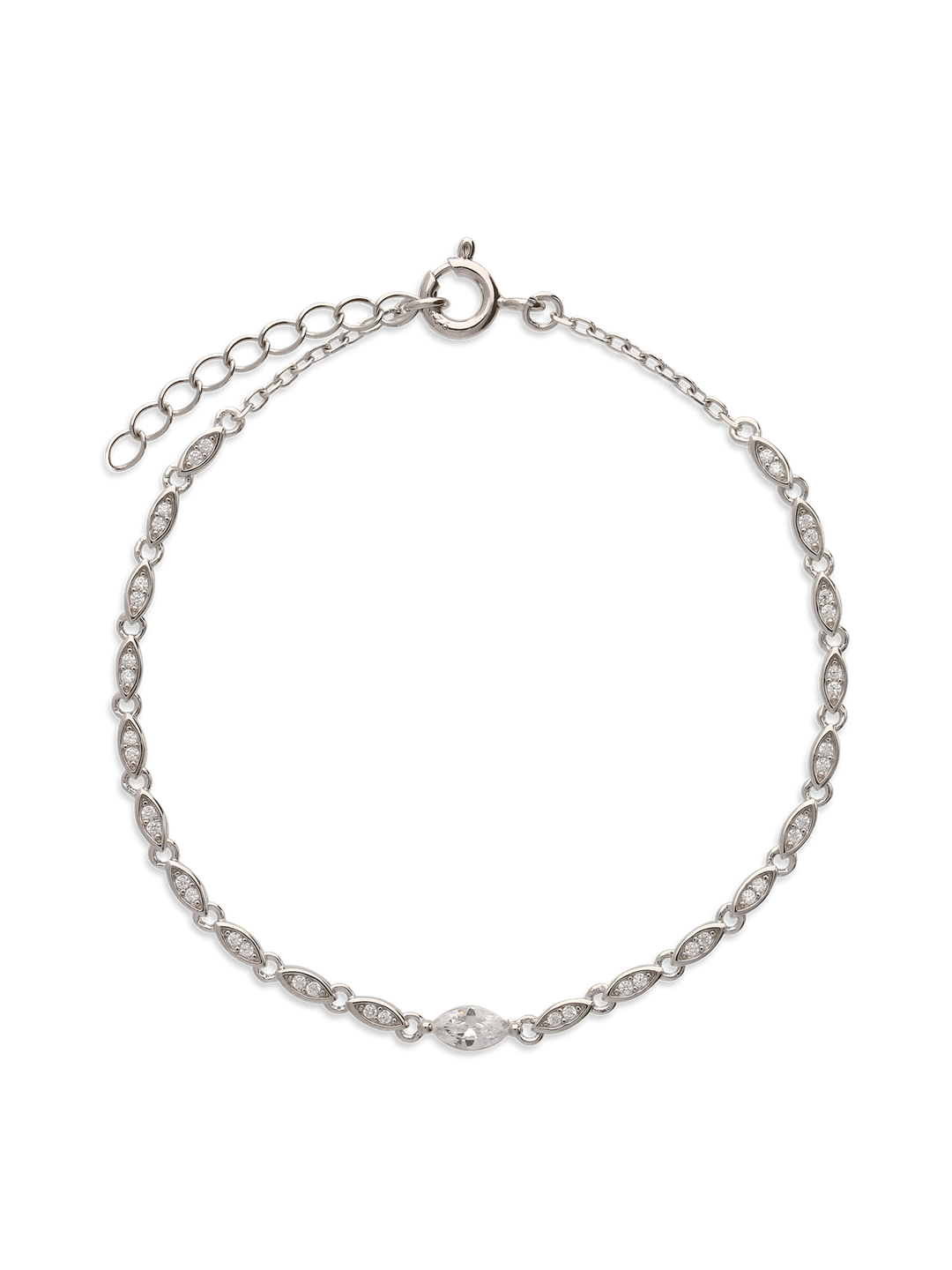 Pulseira em prata 925 com zircónia