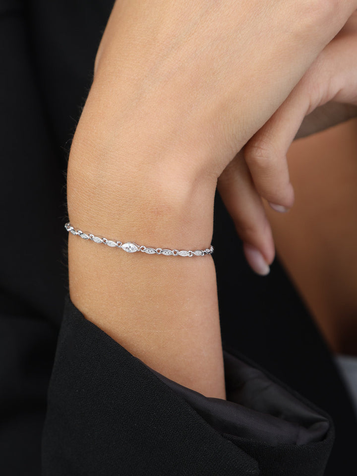 Pulseira em prata 925 com zircónia