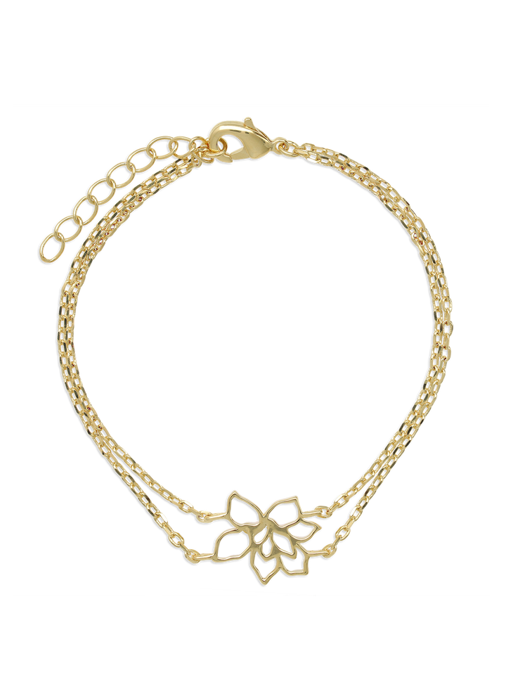 Pulseira delicada banhada a ouro