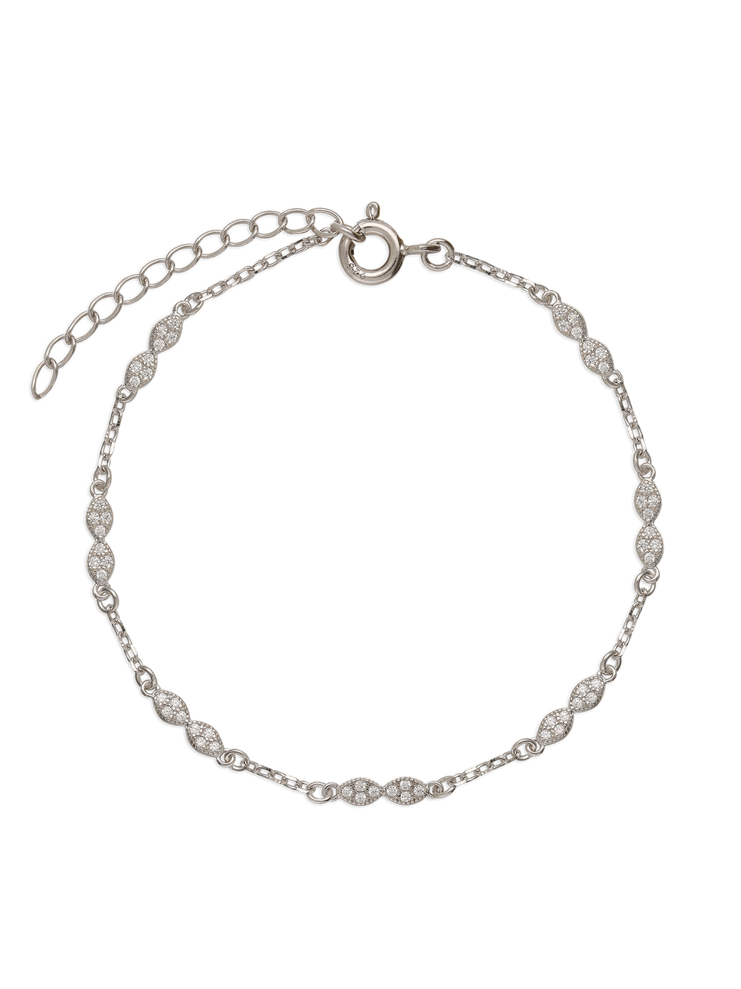Pulseira delicada em prata 925 com zircónia