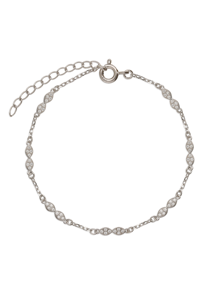Pulseira delicada em prata 925 com zircónia