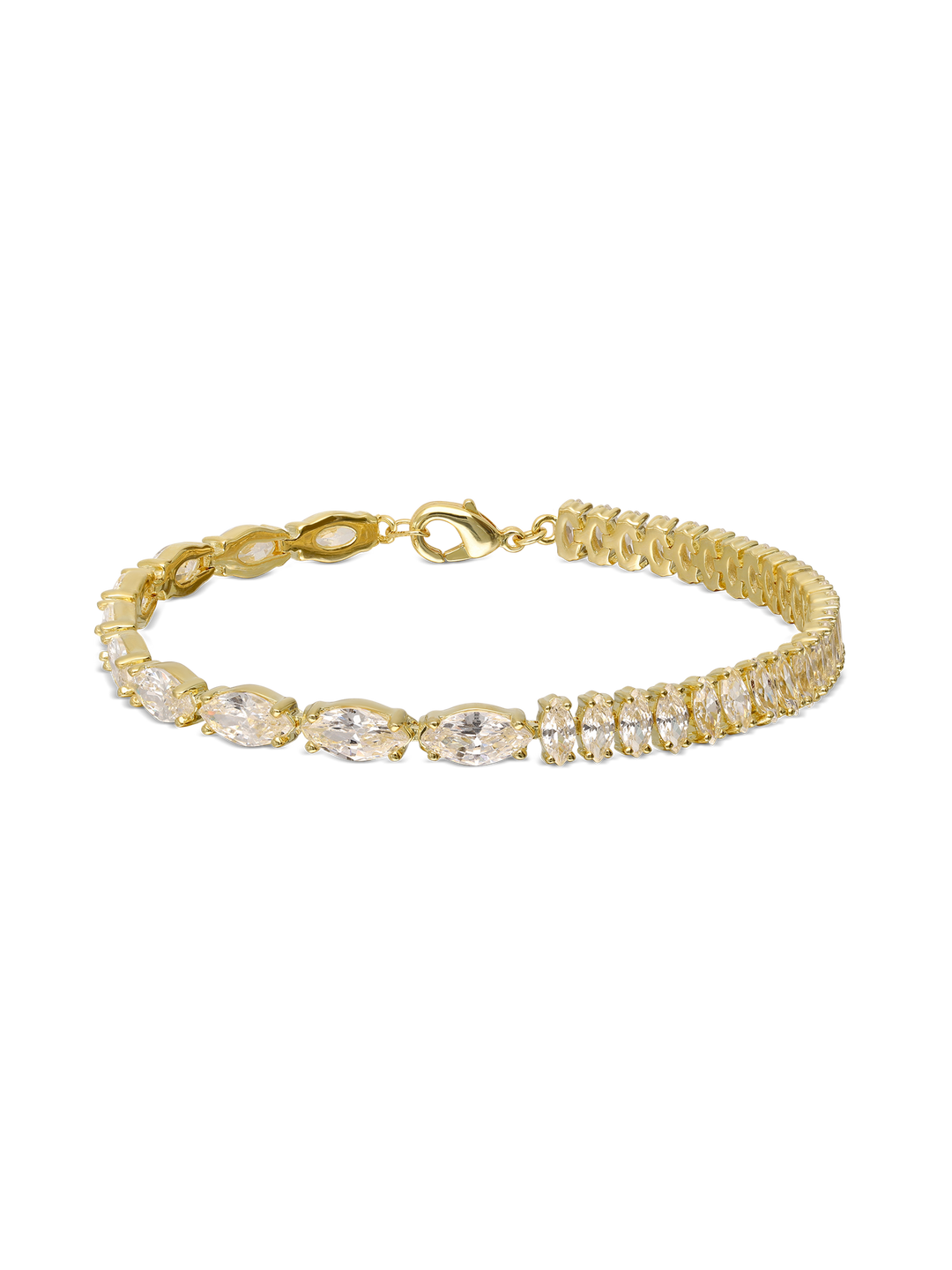 Pulseira banhada a ouro com zircónias