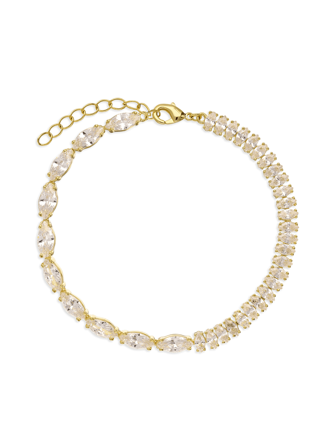 Pulseira banhada a ouro com zircónias
