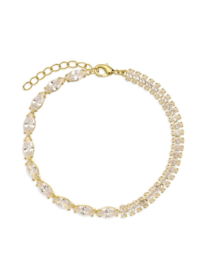 Pulseira banhada a ouro com zircónias