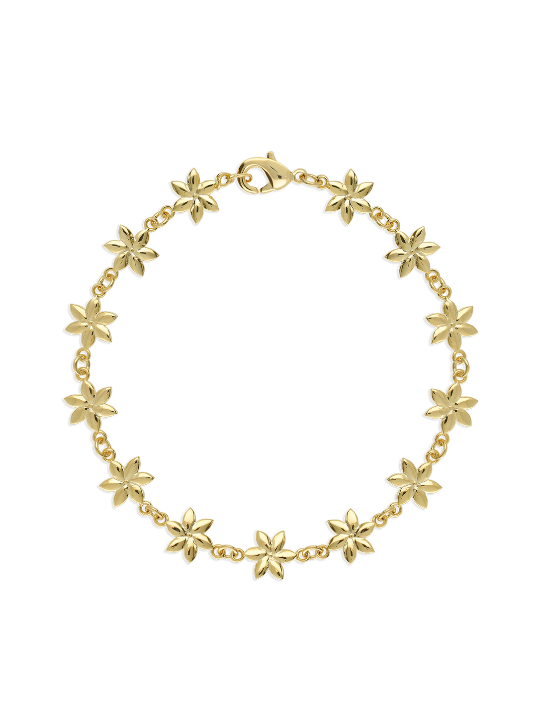 Pulseira flor banhada a ouro