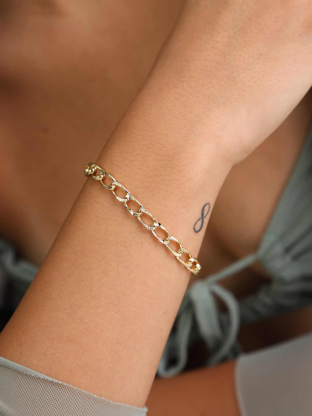 Pulseira corrente banhada a ouro