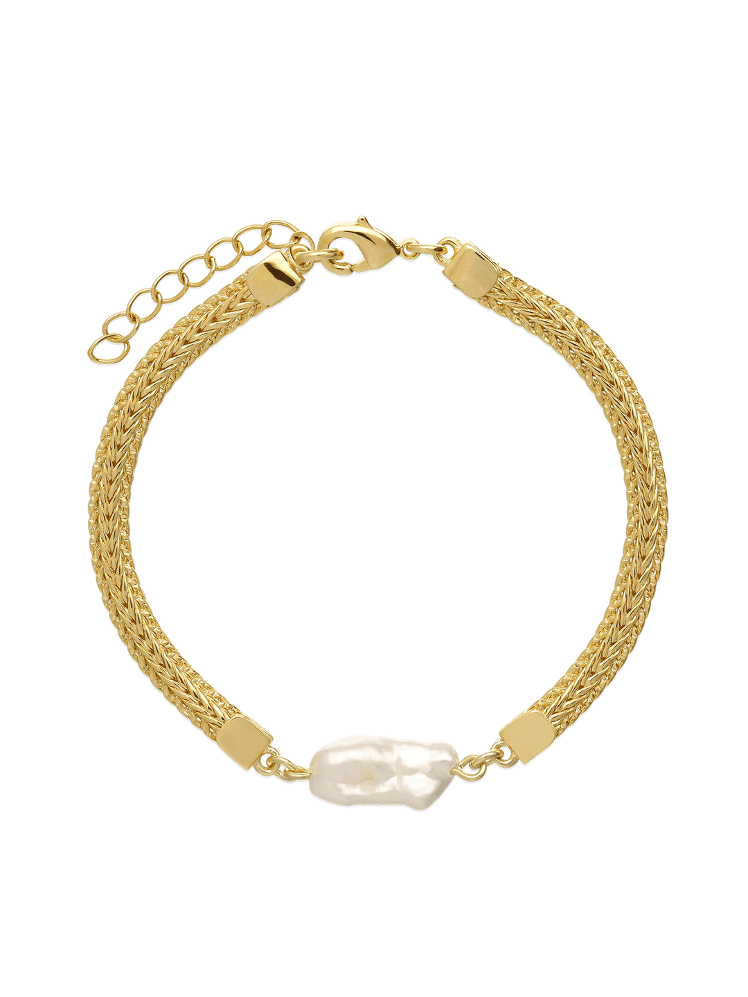 Pulseira de pérolas banhada a ouro
