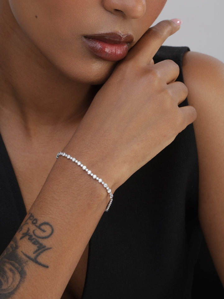 Pulseira em prata 925 com zircónia