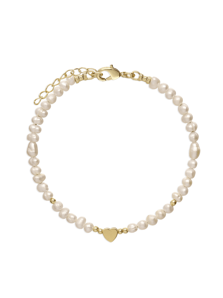 Pulseira de pérolas banhada a ouro