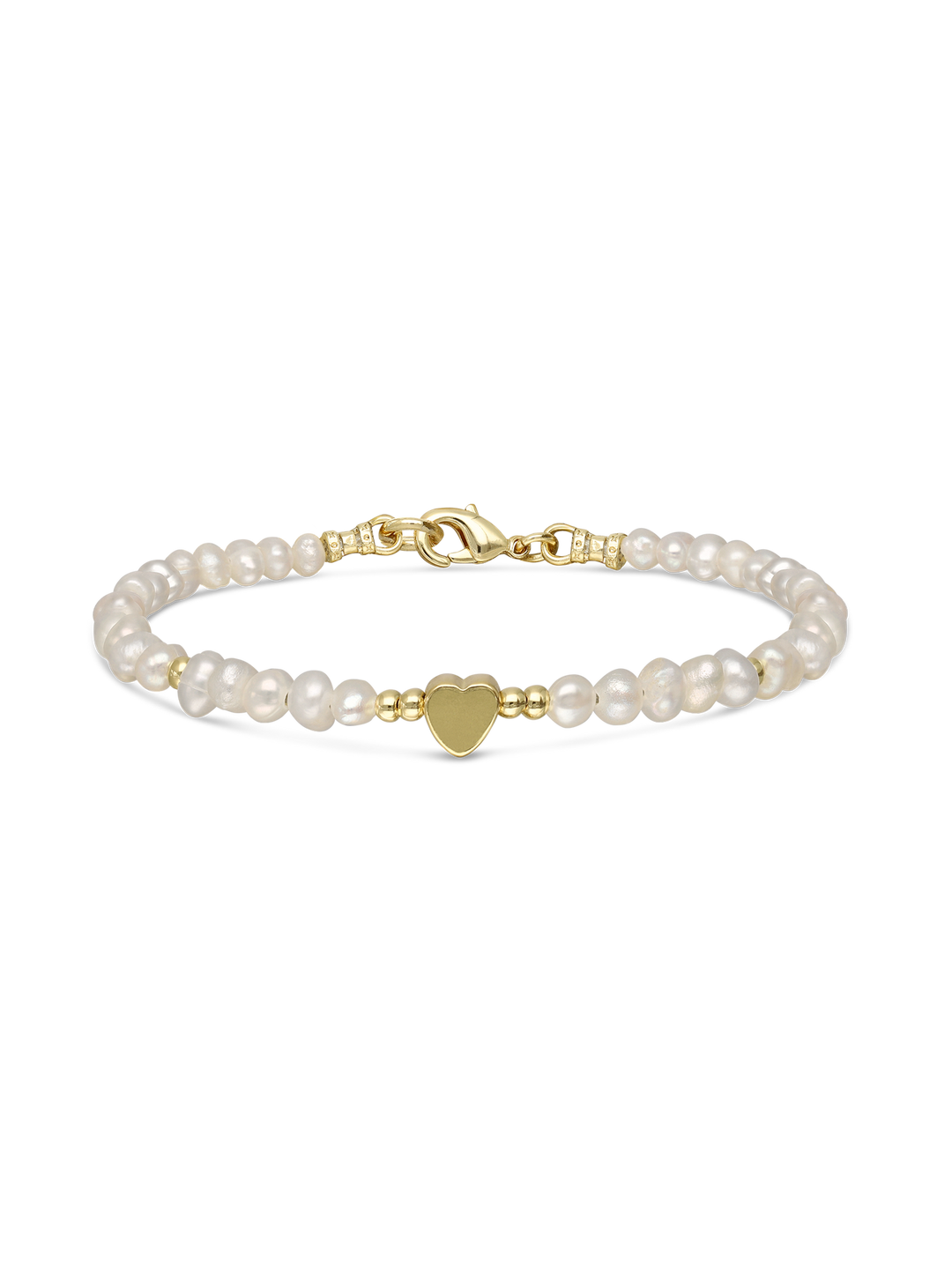 Pulseira de pérolas banhada a ouro